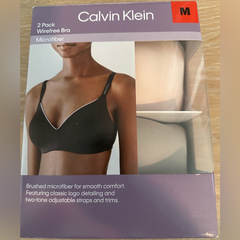 NIB Calvin Klein Women’s 2 Pack Microfiber Wirefree Bra